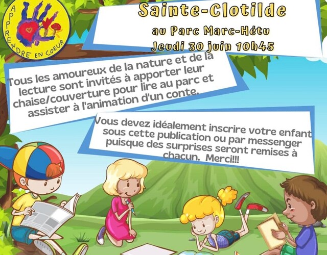 Animation de conte au Parc Dr. Marc-Hétu